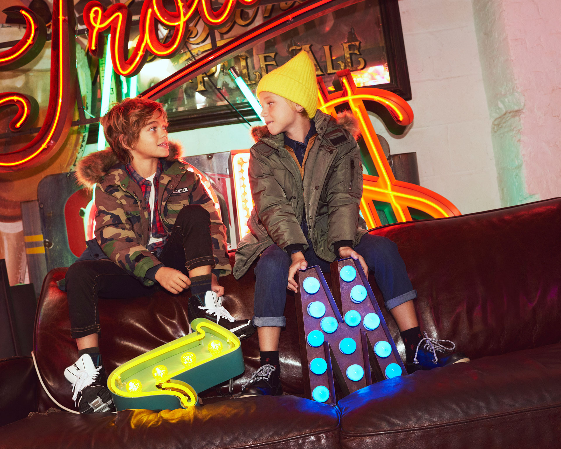 Zara | Coat & Neons
