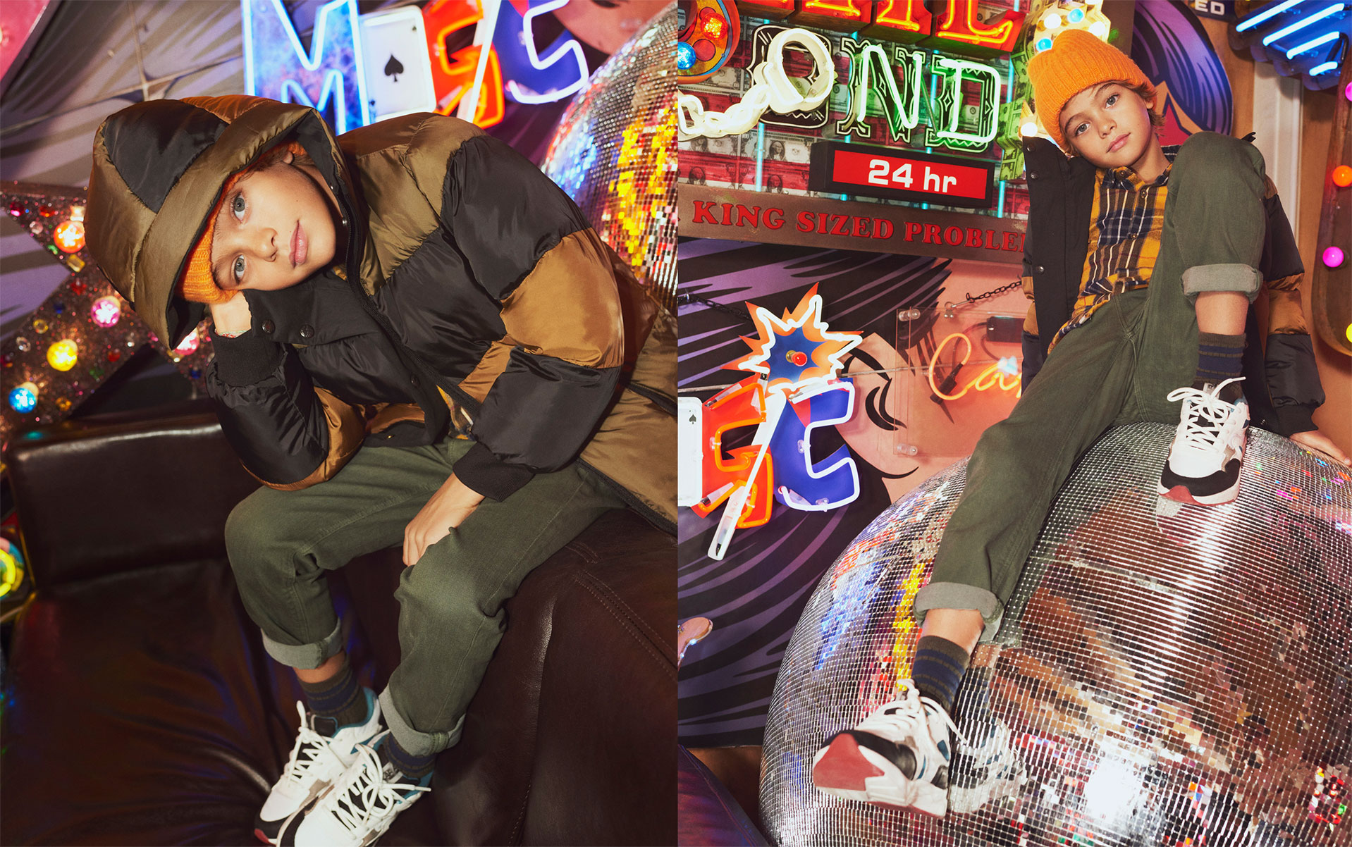 Zara | Coat & Neons