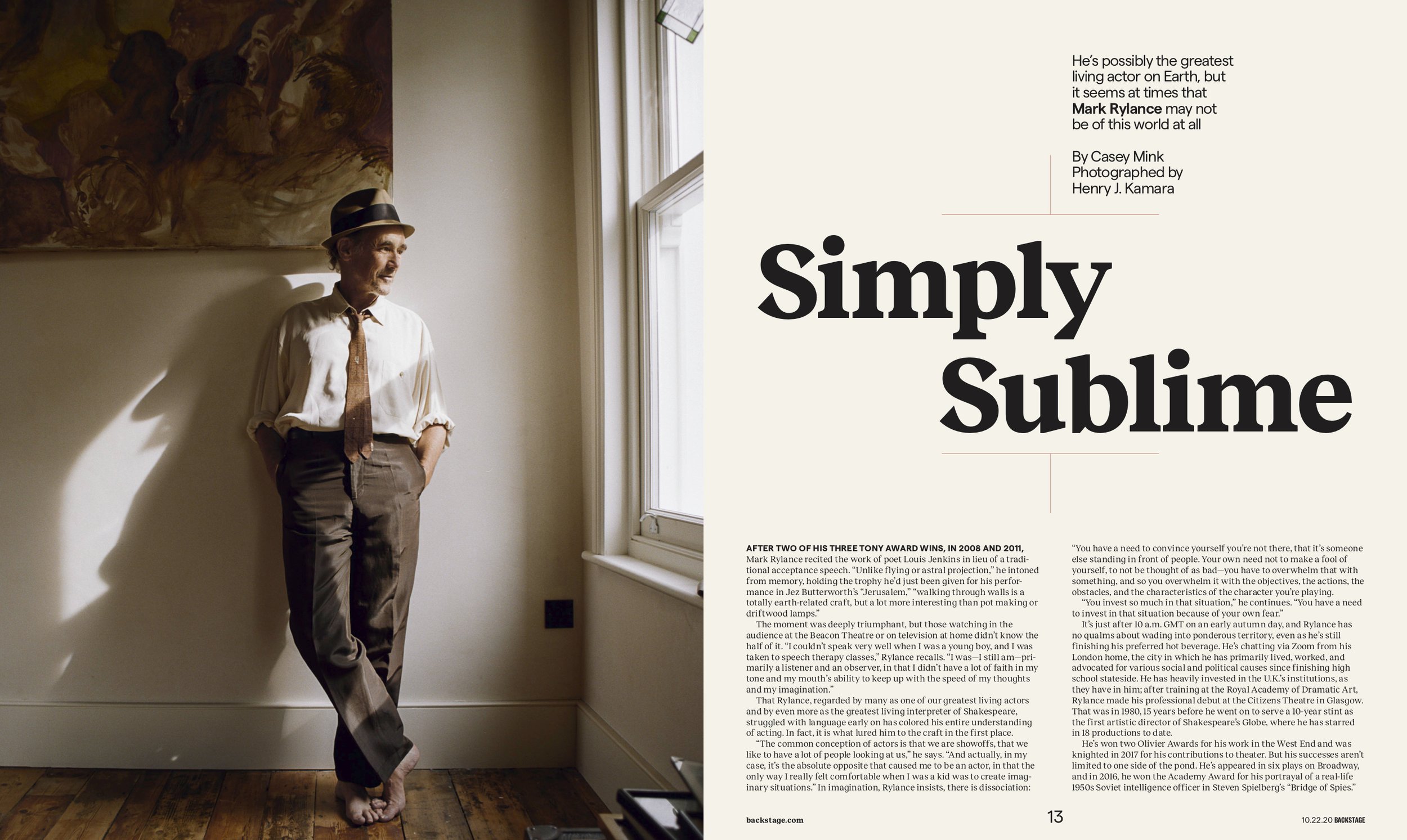 MARK RYLANCE | BACKSTAGE