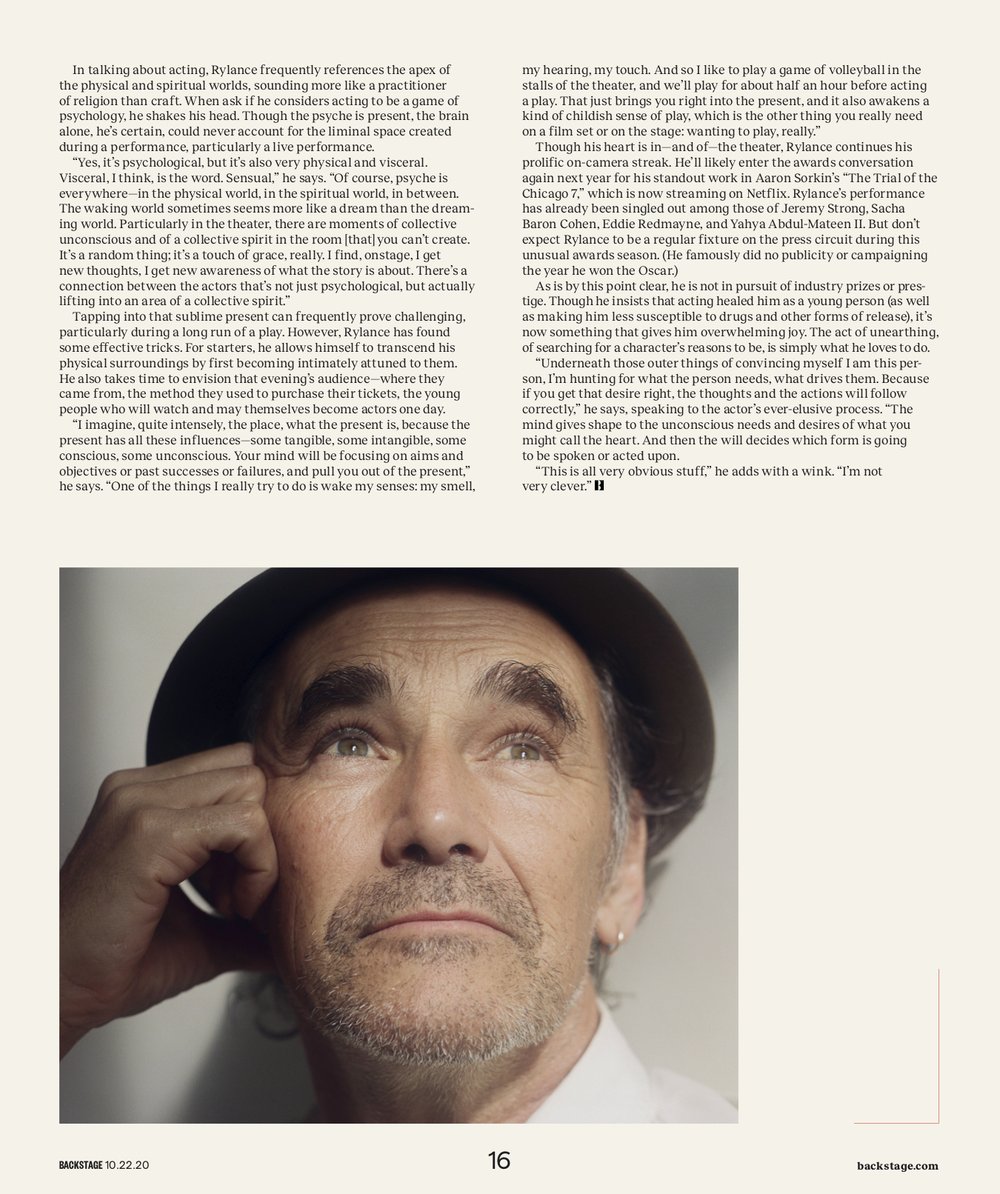 MARK RYLANCE | BACKSTAGE